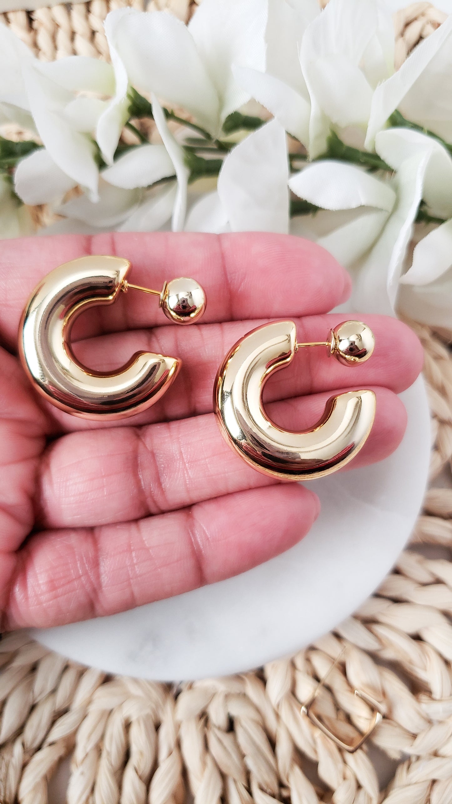 Chunky 2 Way Hoops| Everyday Gold