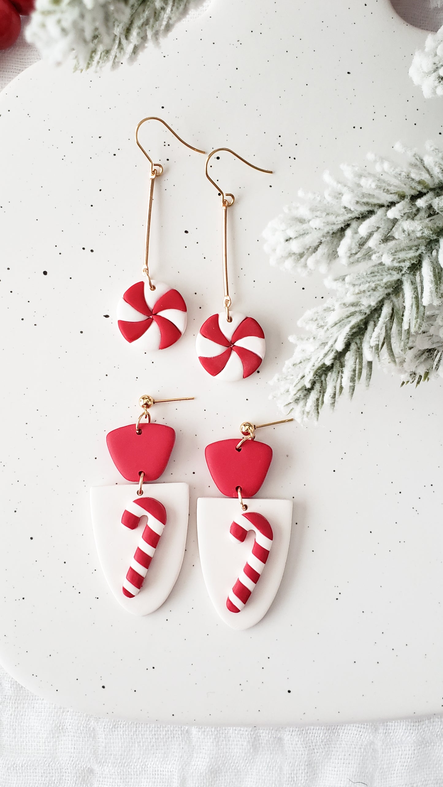 Clay Earrings | Candy Canes | Tis the Season